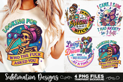 Funny Skeletons Sarcastic Adult humor Retro PNG Sublimation Product Image 3