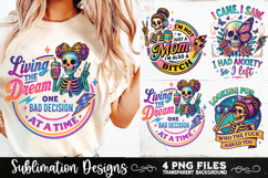 Funny Skeletons Sarcastic Adult humor Retro PNG Sublimation Product Image 9