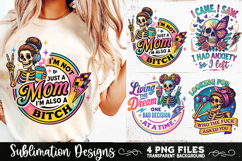 Funny Skeletons Sarcastic Adult humor Retro PNG Sublimation Product Image 2