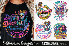 Funny Skeletons Sarcastic Adult humor Retro PNG Sublimation Product Image 5