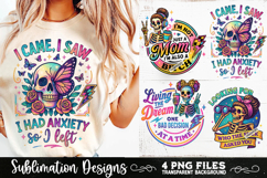 Funny Skeletons Sarcastic Adult humor Retro PNG Sublimation Product Image 1