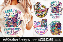 Funny Skeletons Sarcastic Adult humor Retro PNG Sublimation Product Image 4