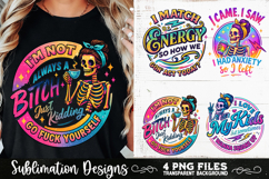 Funny Skeletons Sarcastic Adult humor Retro PNG Sublimation Product Image 3