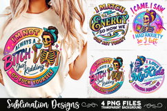 Funny Skeletons Sarcastic Adult humor Retro PNG Sublimation Product Image 7