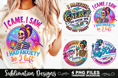 Funny Skeletons Sarcastic Adult humor Retro PNG Sublimation Product Image 11