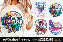 Funny Skeletons Sarcastic Retro PNG Sublimation Product Image 4