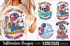 Funny Skeletons Sarcastic Retro PNG Sublimation Product Image 4