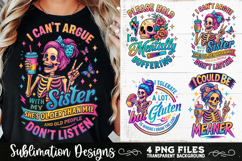 Funny Skeletons Sarcastic Retro PNG Sublimation Product Image 6