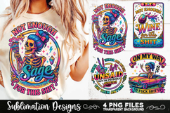 Funny Skeletons Sarcastic Adult humor Retro PNG Sublimation Product Image 2