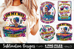Funny Skeletons Sarcastic Adult humor Retro PNG Sublimation Product Image 3