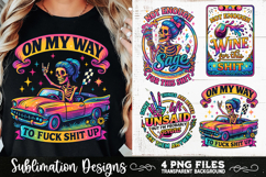 Funny Skeletons Sarcastic Adult humor Retro PNG Sublimation Product Image 6