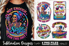 Funny Skeletons Sarcastic Adult humor Retro PNG Sublimation Product Image 7