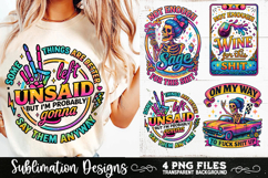 Funny Skeletons Sarcastic Adult humor Retro PNG Sublimation Product Image 4