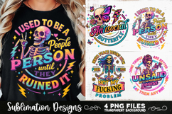 Funny Skeletons Sarcastic Adult humor Retro PNG Sublimation Product Image 2