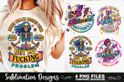 Funny Skeletons Sarcastic Adult humor Retro PNG Sublimation Product Image 5