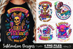 Funny Skeletons Sarcastic Adult humor Retro PNG Sublimation Product Image 2