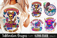 Funny Skeletons Sarcastic Adult humor Retro PNG Sublimation Product Image 3