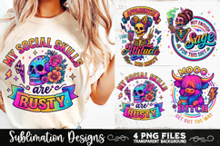 Funny Skeletons Sarcastic Adult humor Retro PNG Sublimation Product Image 6