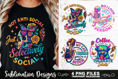 Funny Skeletons Sarcastic Adult humor Retro PNG Sublimation Product Image 5