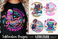 Funny Skeletons Sarcastic Adult humor Retro PNG Sublimation Product Image 8