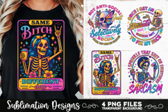 Funny Skeletons Sarcastic Adult humor Retro PNG Sublimation Product Image 3