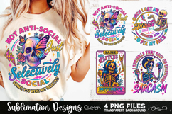 Funny Skeletons Sarcastic Adult humor Retro PNG Sublimation Product Image 6
