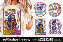 Funny Skeletons Sarcastic Adult humor Retro PNG Sublimation Product Image 8