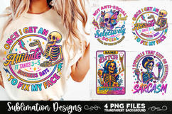 Funny Skeletons Sarcastic Adult humor Retro PNG Sublimation Product Image 5
