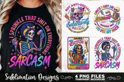 Funny Skeletons Sarcastic Adult humor Retro PNG Sublimation Product Image 9