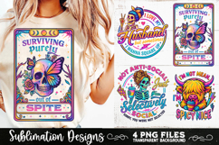 Funny Skeletons Sarcastic Adult humor Retro PNG Sublimation Product Image 3
