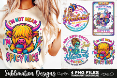 Funny Skeletons Sarcastic Adult humor Retro PNG Sublimation Product Image 4