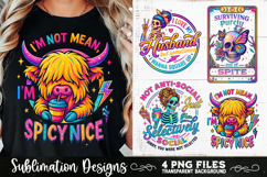 Funny Skeletons Sarcastic Adult humor Retro PNG Sublimation Product Image 5