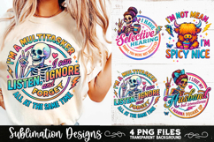 Funny Skeletons Sarcastic Adult humor Retro PNG Sublimation Product Image 5