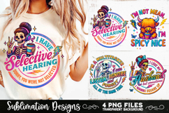 Funny Skeletons Sarcastic Adult humor Retro PNG Sublimation Product Image 1