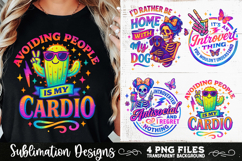 Funny Skeletons Sarcastic Antisocial Retro PNG Sublimation Product Image 5