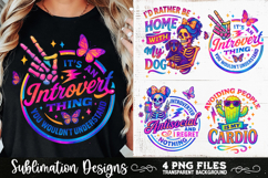 Funny Skeletons Sarcastic Antisocial Retro PNG Sublimation Product Image 8