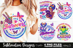 Funny Skeletons Sarcastic Antisocial Retro PNG Sublimation Product Image 4