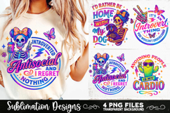 Funny Skeletons Sarcastic Antisocial Retro PNG Sublimation Product Image 3