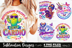 Funny Skeletons Sarcastic Antisocial Retro PNG Sublimation Product Image 6