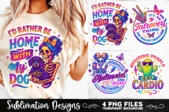 Funny Skeletons Sarcastic Antisocial Retro PNG Sublimation Product Image 2