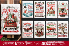 Christmas Kitchen Towel Sublimation PNG Bundle 40 Designs Product Image 1