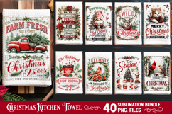 Christmas Kitchen Towel Sublimation PNG Bundle 40 Designs Product Image 2