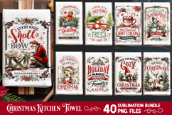 Christmas Kitchen Towel Sublimation PNG Bundle 40 Designs Product Image 3