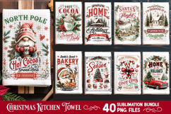 Christmas Kitchen Towel Sublimation PNG Bundle 40 Designs Product Image 4