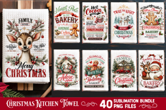 Christmas Kitchen Towel Sublimation PNG Bundle 40 Designs Product Image 5