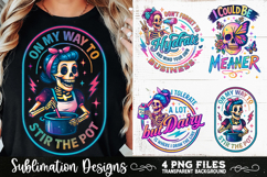 Funny Skeletons Sarcastic Retro PNG Sublimation Product Image 7