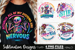 Funny Skeletons Sarcastic Retro PNG Sublimation Product Image 6