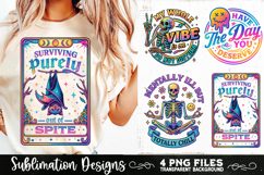 Funny Skeletons Sarcastic Retro PNG Sublimation Product Image 2