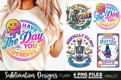 Funny Skeletons Sarcastic Retro PNG Sublimation Product Image 5
