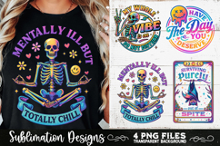 Funny Skeletons Sarcastic Retro PNG Sublimation Product Image 7